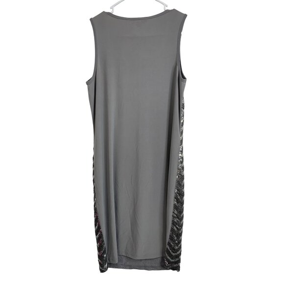 NWT Michael Kors Womens Sequin Chevron Tank Dress Gray Size M $200 Metalic 8474 - Picture 5 of 7